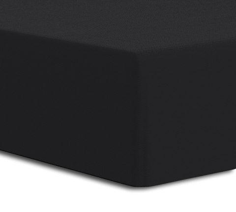 Prześcieradło jersey elastan 220x200 z gumką czarne na wysoki materac 25 cm Luxury Prześcieradło jersey elastan 220x200 z gumką czarne na wysoki materac 25 cm Luxury