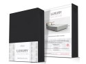 Prześcieradło jersey elastan 220x200 z gumką czarne na wysoki materac 25 cm Luxury