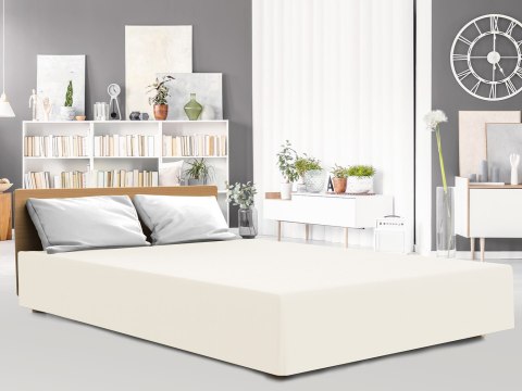 Prześcieradło jersey elastan 220x200 z gumką ekri ekologia na wysoki materac 25 cm Luxury