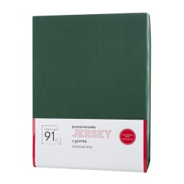 Prześcieradło jersey z gumką 120x200 zielone ciemne na wysoki materac 25 cm 125 g/m2