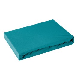 Prześcieradło jersey z gumką 140x200 turkusowe na wysoki materac 30 cm 125 g/m2