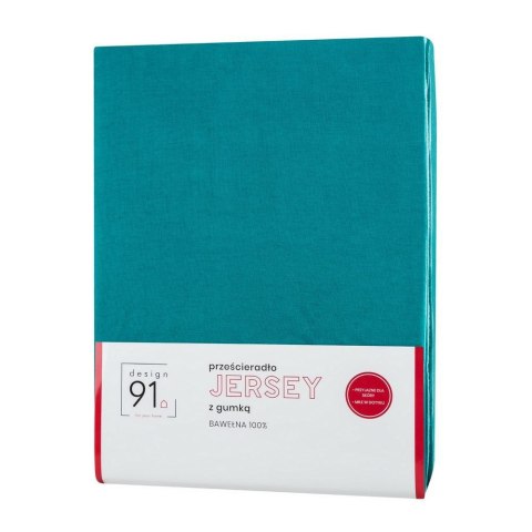 Prześcieradło jersey z gumką 140x200 turkusowe na wysoki materac 30 cm 125 g/m2 Prześcieradło jersey z gumką 140x200 turkusowe na wysoki materac 30 cm 125 g/m2