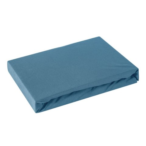 Prześcieradło jersey z gumką 160x200 niebieskie na wysoki materac 30 cm 125 g/m2 Prześcieradło jersey z gumką 160x200 niebieskie na wysoki materac 30 cm 125 g/m2