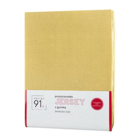 Prześcieradło jersey z gumką 180x200 musztardowe na wysoki materac 30 cm 125 g/m2 Prześcieradło jersey z gumką 180x200 musztardowe na wysoki materac 30 cm 125 g/m2