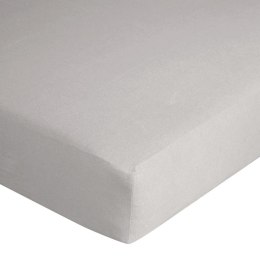 Prześcieradło jersey z gumką 220x200 srebrne na wysoki materac 30 cm 125 g/m2