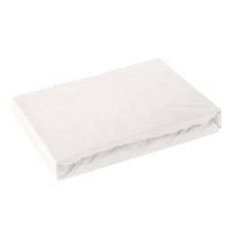Prześcieradło jersey z gumką 240x220 kremowe na wysoki materac 30 cm 125 g/m2
