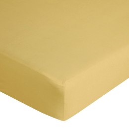 Prześcieradło jersey z gumką 90x200 musztardowe na wysoki materac 25 cm 125 g/m2