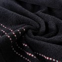 Ręcznik 30x50 Fiore czarny 500g/m2 frotte ozdobiony bordiurą w postaci cienkich paseczków Eurofirany Ręcznik 30x50 Fiore czarny 500g/m2 frotte ozdobiony bordiurą w postaci cienkich paseczków Eurofirany