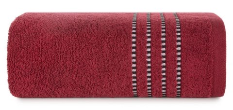 Ręcznik 30x50 Fiore czerwony 500g/m2 frotte ozdobiony bordiurą w postaci cienkich paseczków Eurofirany Ręcznik 30x50 Fiore czerwony 500g/m2 frotte ozdobiony bordiurą w postaci cienkich paseczków Eurofirany