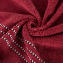 Ręcznik 30x50 Fiore czerwony 500g/m2 frotte ozdobiony bordiurą w postaci cienkich paseczków Eurofirany Ręcznik 30x50 Fiore czerwony 500g/m2 frotte ozdobiony bordiurą w postaci cienkich paseczków Eurofirany