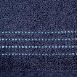 Ręcznik 30x50 Fiore granatowy 500g/m2 frotte ozdobiony bordiurą w postaci cienkich paseczków Eurofirany