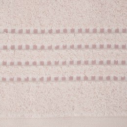 Ręcznik 30x50 Fiore różowy jasny 500g/m2 frotte ozdobiony bordiurą w postaci cienkich paseczków Eurofirany