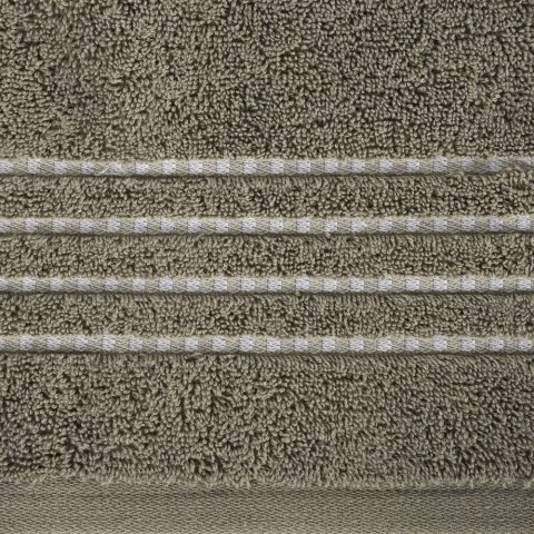 Ręcznik 50x90 Fiore brązowy jasny 500g/m2 frotte ozdobiony bordiurą w postaci cienkich paseczków Eurofirany Ręcznik 50x90 Fiore brązowy jasny 500g/m2 frotte ozdobiony bordiurą w postaci cienkich paseczków Eurofirany