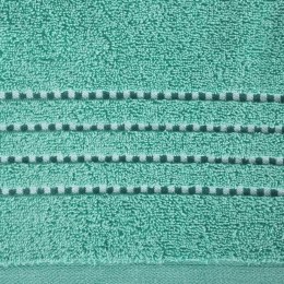 Ręcznik 50x90 Fiore miętowy 500g/m2 frotte ozdobiony bordiurą w postaci cienkich paseczków Eurofirany