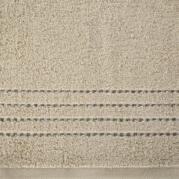 Ręcznik 70x140 Fiore beżowy 500g/m2 frotte ozdobiony bordiurą w postaci cienkich paseczków Eurofirany