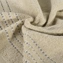 Ręcznik 70x140 Fiore beżowy 500g/m2 frotte ozdobiony bordiurą w postaci cienkich paseczków Eurofirany Ręcznik 70x140 Fiore beżowy 500g/m2 frotte ozdobiony bordiurą w postaci cienkich paseczków Eurofirany