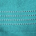 Ręcznik 70x140 Fiore turkusowy jasny 500g/m2 frotte ozdobiony bordiurą w postaci cienkich paseczków Eurofirany Ręcznik 70x140 Fiore turkusowy jasny 500g/m2 frotte ozdobiony bordiurą w postaci cienkich paseczków Eurofirany