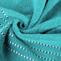 Ręcznik 70x140 Fiore turkusowy jasny 500g/m2 frotte ozdobiony bordiurą w postaci cienkich paseczków Eurofirany Ręcznik 70x140 Fiore turkusowy jasny 500g/m2 frotte ozdobiony bordiurą w postaci cienkich paseczków Eurofirany