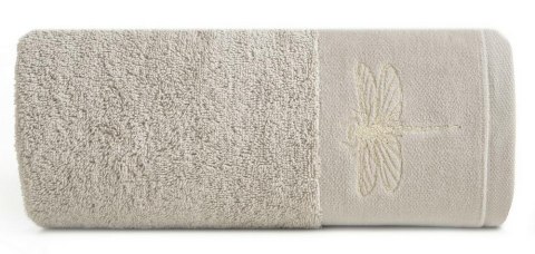 Ręcznik Lori 1 50x90 beżowy ważka 485g/m2 frotte Eurofirany