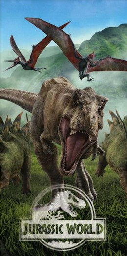 Ręcznik plażowy 70x140 Park Jurajski dinozaury las 6793 Jurassic World Park bawełniany dziecięcy 6793