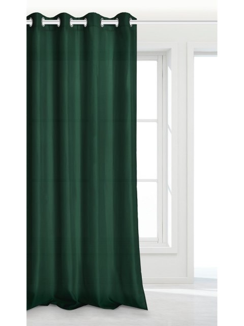 Zasłona gotowa 140x250 zielona butelkowa na przelotkach Viva do salonu Zasłona gotowa 140x250 zielona butelkowa na przelotkach Viva do salonu