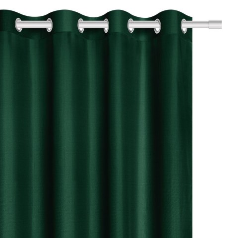 Zasłona gotowa 140x250 zielona butelkowa na przelotkach Viva do salonu Zasłona gotowa 140x250 zielona butelkowa na przelotkach Viva do salonu