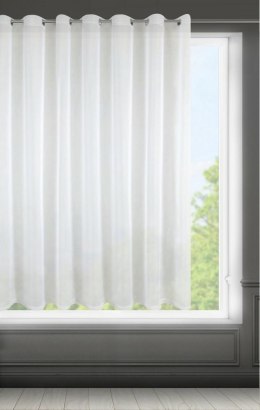 Firana 350x150 Lucy biała gotowa na przelotkach z lekkiej przewiewnej tkaniny Eurofirany