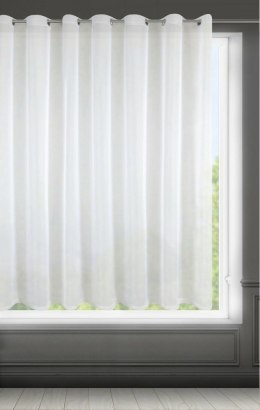 Firana 400x150 Lucy biała gotowa na przelotkach z delikatnego i lekkiego woalu Eurofirany