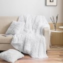 Koc narzuta 150x200 Yeti włochacz biały futrzak na łóżko Koc narzuta 150x200 Yeti włochacz biały futrzak na łóżko