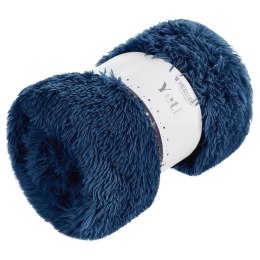 Koc narzuta 70x150 Yeti włochacz granatowy futrzak fotelówka