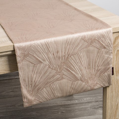 Obrus 40x140 Goja beżowy bieżnik liście miłorzębu Pierre Cardin z błyszczącym nadrukiem welurowy Eurofirany Obrus 40x140 Goja beżowy bieżnik liście miłorzębu Pierre Cardin z błyszczącym nadrukiem welurowy Eurofirany