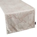 Obrus 40x140 Goja kremowy bieżnik liście miłorzębu Pierre Cardin z błyszczącym nadrukiem welurowy Eurofirany Obrus 40x140 Goja kremowy bieżnik liście miłorzębu Pierre Cardin z błyszczącym nadrukiem welurowy Eurofirany