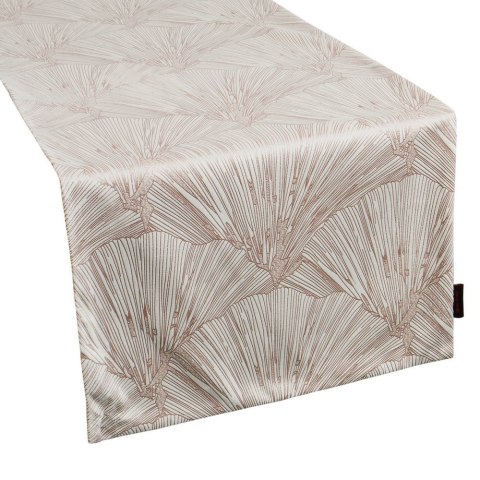 Obrus 40x140 Goja kremowy bieżnik liście miłorzębu Pierre Cardin z błyszczącym nadrukiem welurowy Eurofirany Obrus 40x140 Goja kremowy bieżnik liście miłorzębu Pierre Cardin z błyszczącym nadrukiem welurowy Eurofirany