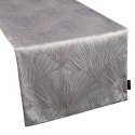 Obrus 40x140 Goja srebrny bieżnik liście miłorzębu Pierre Cardin z błyszczącym nadrukiem welurowy Eurofirany Obrus 40x140 Goja srebrny bieżnik liście miłorzębu Pierre Cardin z błyszczącym nadrukiem welurowy Eurofirany