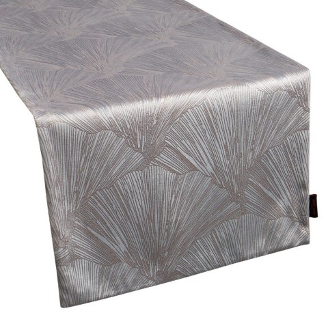 Obrus 40x140 Goja srebrny bieżnik liście miłorzębu Pierre Cardin z błyszczącym nadrukiem welurowy Eurofirany Obrus 40x140 Goja srebrny bieżnik liście miłorzębu Pierre Cardin z błyszczącym nadrukiem welurowy Eurofirany