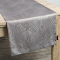 Obrus 40x140 Goja srebrny bieżnik liście miłorzębu Pierre Cardin z błyszczącym nadrukiem welurowy Eurofirany Obrus 40x140 Goja srebrny bieżnik liście miłorzębu Pierre Cardin z błyszczącym nadrukiem welurowy Eurofirany