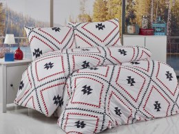 Pościel bawełniana 160x200 Kilim biała czerwona czarna geometria Exclusive 2