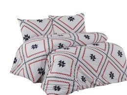 Pościel bawełniana 160x200 Kilim biała czerwona czarna geometria Exclusive 2