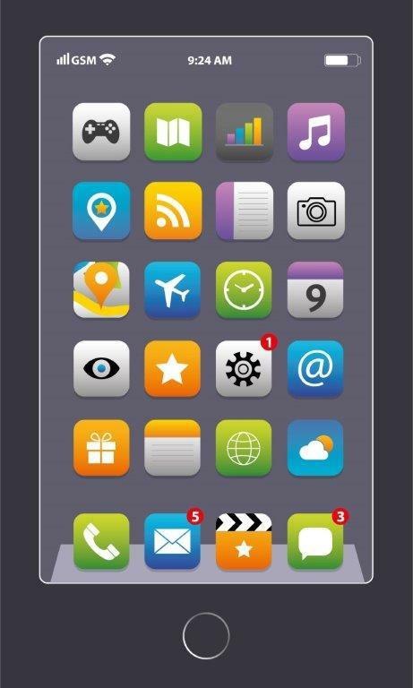 Ręczniczek do przedszkola 30x50 Telefon smartfon grafitowy 1149 emotki dziecięcy bawełniany Ręczniczek do przedszkola 30x50 Telefon smartfon grafitowy 1149 emotki dziecięcy bawełniany