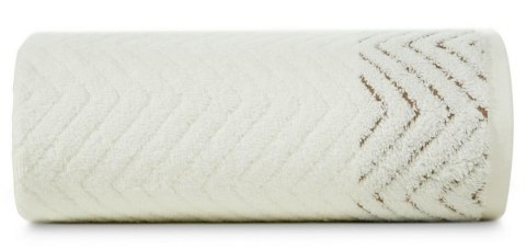 Ręcznik Indila 50x90 kremowy 550g/m2 frotte geometryczny wzór Eurofirany Ręcznik Indila 50x90 kremowy 550g/m2 frotte geometryczny wzór Eurofirany