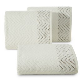 Ręcznik Indila 50x90 kremowy 550g/m2 frotte geometryczny wzór Eurofirany
