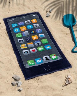 Ręcznik plażowy 70x140 Telefon smartfon grafitowy 1149 emotki dziecięcy bawełniany młodzieżowy