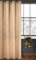 Zasłona 140x250 Goja beżowa welurowa liście miłorzębu na przelotkach Pierre Cardin z błyszczącym nadrukiem Eurofirany Zasłona 140x250 Goja beżowa welurowa liście miłorzębu na przelotkach Pierre Cardin z błyszczącym nadrukiem Eurofirany