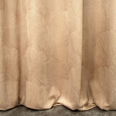 Zasłona 140x250 Goja beżowa welurowa liście miłorzębu na przelotkach Pierre Cardin z błyszczącym nadrukiem Eurofirany Zasłona 140x250 Goja beżowa welurowa liście miłorzębu na przelotkach Pierre Cardin z błyszczącym nadrukiem Eurofirany