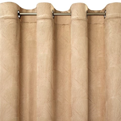 Zasłona 140x250 Goja beżowa welurowa liście miłorzębu na przelotkach Pierre Cardin z błyszczącym nadrukiem Eurofirany Zasłona 140x250 Goja beżowa welurowa liście miłorzębu na przelotkach Pierre Cardin z błyszczącym nadrukiem Eurofirany