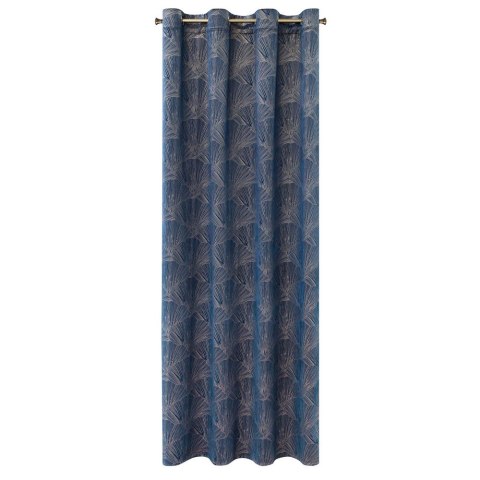 Zasłona 140x250 Goja granatowa welurowa liście miłorzębu na przelotkach Pierre Cardin z błyszczącym nadrukiem Eurofirany Zasłona 140x250 Goja granatowa welurowa liście miłorzębu na przelotkach Pierre Cardin z błyszczącym nadrukiem Eurofirany