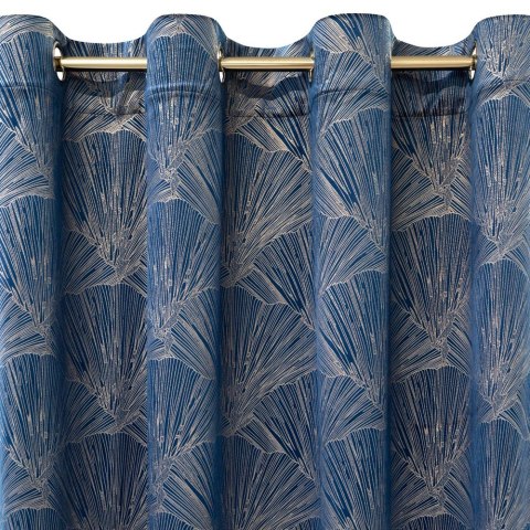 Zasłona 140x250 Goja granatowa welurowa liście miłorzębu na przelotkach Pierre Cardin z błyszczącym nadrukiem Eurofirany Zasłona 140x250 Goja granatowa welurowa liście miłorzębu na przelotkach Pierre Cardin z błyszczącym nadrukiem Eurofirany