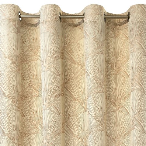 Zasłona 140x250 Goja kremowa welurowa liście miłorzębu na przelotkach Pierre Cardin z błyszczącym nadrukiem Eurofirany Zasłona 140x250 Goja kremowa welurowa liście miłorzębu na przelotkach Pierre Cardin z błyszczącym nadrukiem Eurofirany
