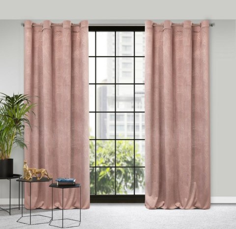 Zasłona 140x250 Goja pudrowa welurowa liście miłorzębu na przelotkach Pierre Cardin z błyszczącym nadrukiem Eurofirany Zasłona 140x250 Goja pudrowa welurowa liście miłorzębu na przelotkach Pierre Cardin z błyszczącym nadrukiem Eurofirany
