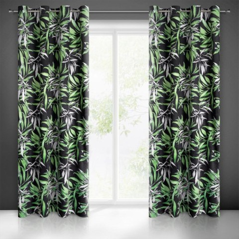 Zasłona 140x250 Zoja czarna zielona liście palmy welurowa zaciemniająca gotowa na przelotkach Pierre Cardin Eurofirany Zasłona 140x250 Zoja czarna zielona liście palmy welurowa zaciemniająca gotowa na przelotkach Pierre Cardin Eurofirany